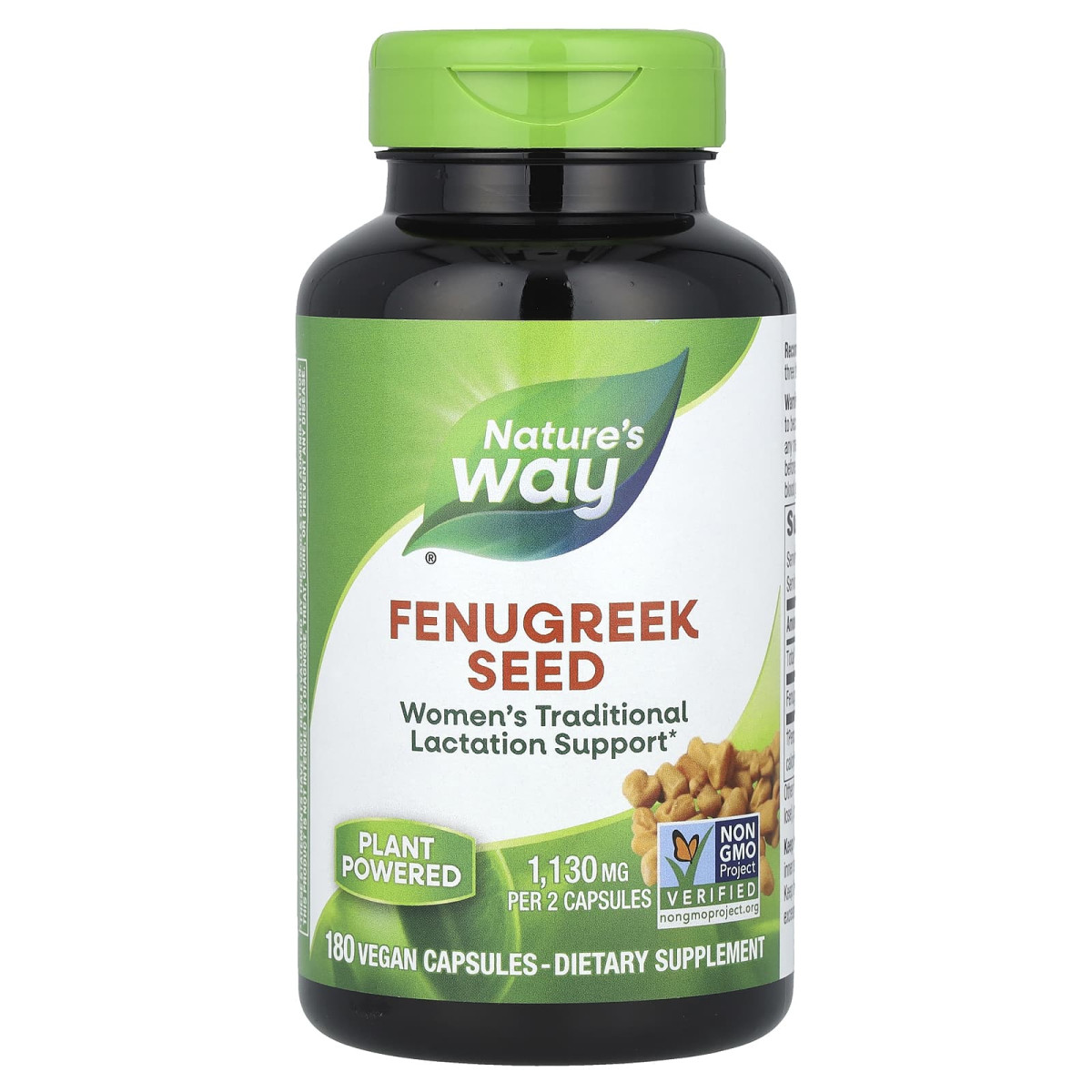 Пажитник, Fenugreek, Nature's Way, насіння, 610 мг, 180 вегетаріанських капсул