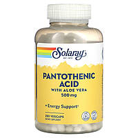 Пантотенова кислота, Pantothenic Acid, Solaray, 500 мг, 250 вегетаріанських капсул