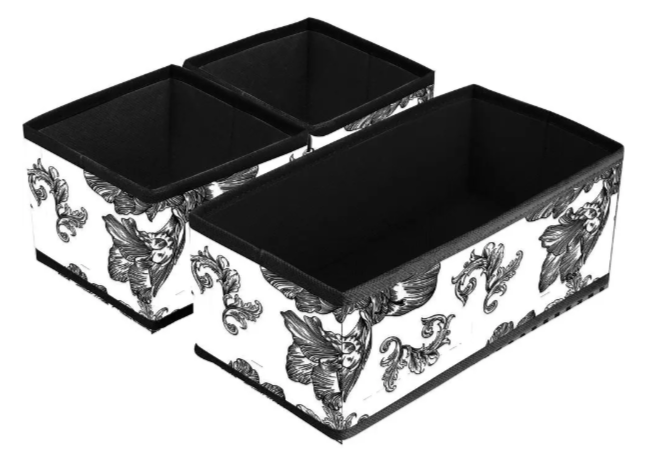 Органайзер IDEA HOME NP-139 ткан. /НАБІР/3шт. Anthracite Flowers 28x14x10 см