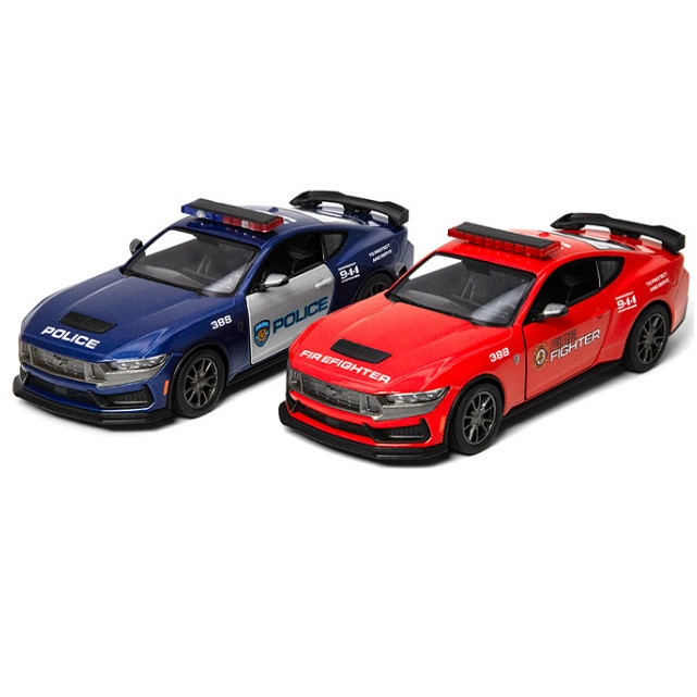 Модель легкова FORD MUSTANG DARK-HORSE 5'' KT5455WPR Police/Firefighter метал.інерц.відкр.дв.2в.кор.