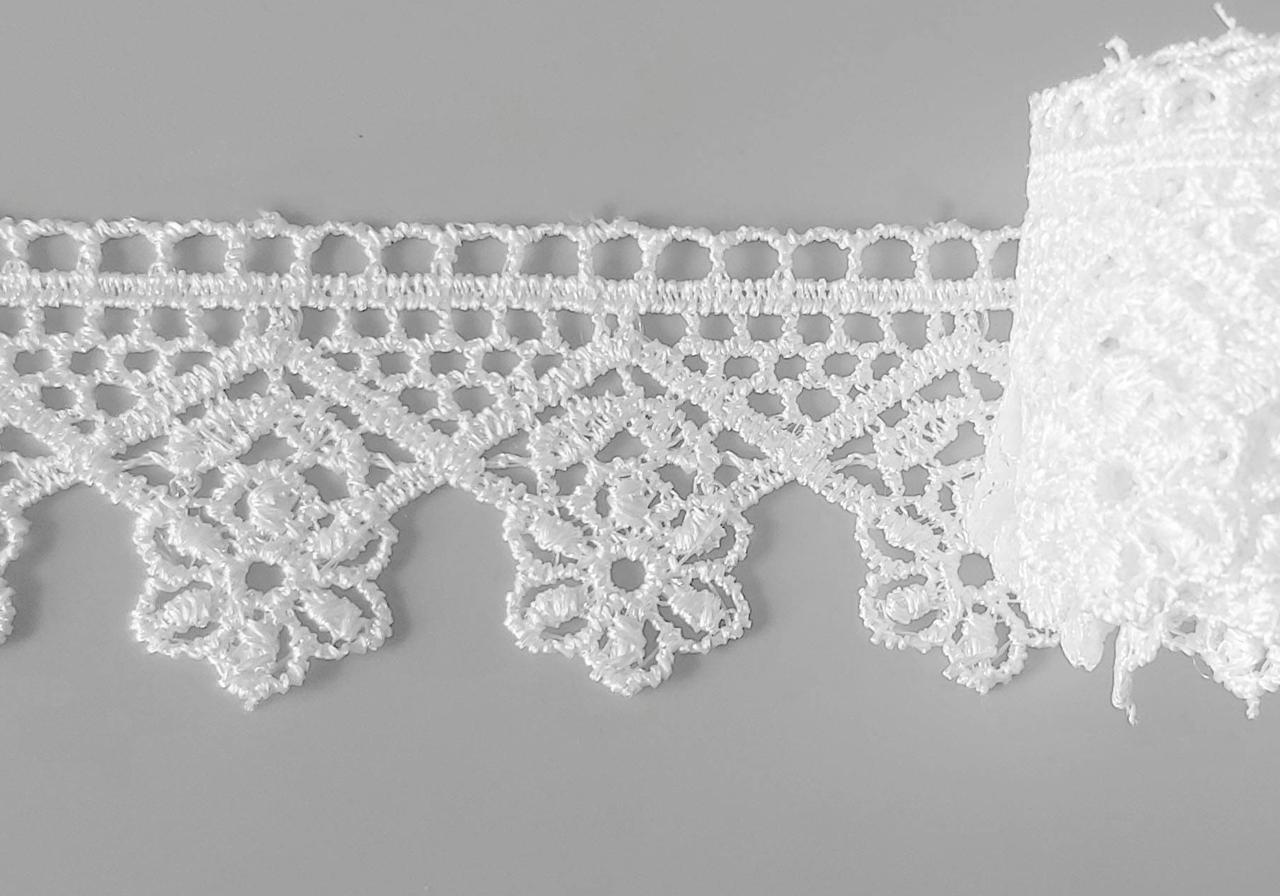 Мереживо кутове біле 3,5 см/10 ярд