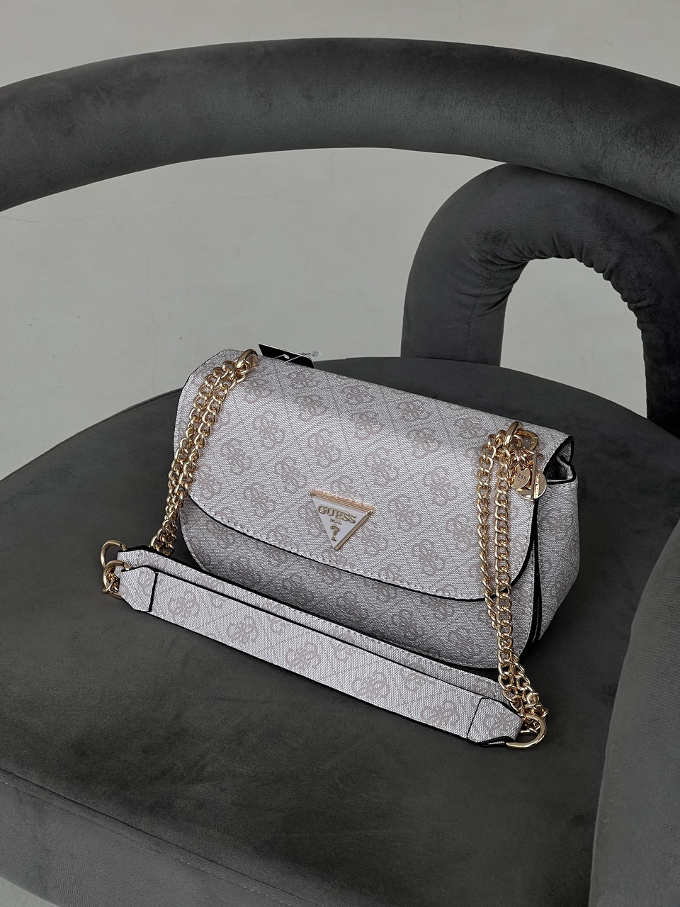 Сумка жіноча Guess ECO ELEMENTS пудровий крос боді Гесс, фото 1