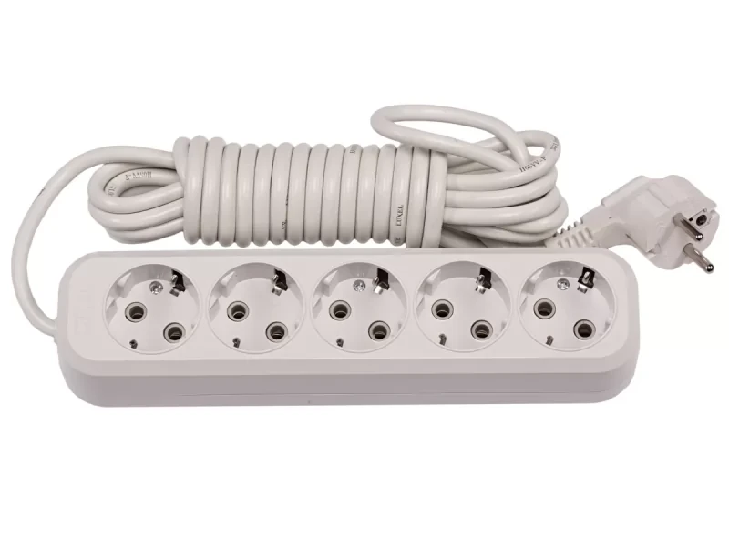 Мережевий подовжувач Luxel 5 розеток 5М із заземленням (7175)