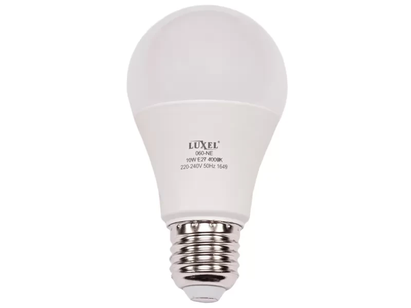 Світлодіодна лампа Luxel A60 10W 220V E27 6500K (ECO 060-CE 10W)