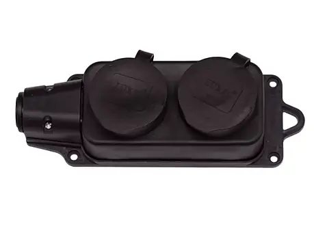 Колодка каучукова Luxel 2 розетки із заземленням (1132), фото 1