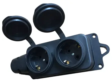 Колодка каучукова Luxel 2 розетки із заземленням (1132), фото 2