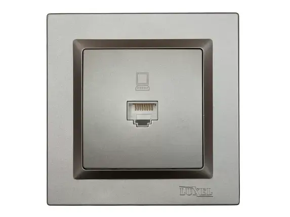 Комп'ютерна розетка Luxel JAZZ (9727) Графітова, фото 1