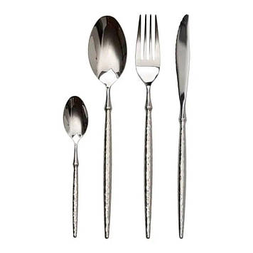 Набір столових приборів золото на 6 персон 24 предмети ложки, виделки, ножі Срібло HP-20-14