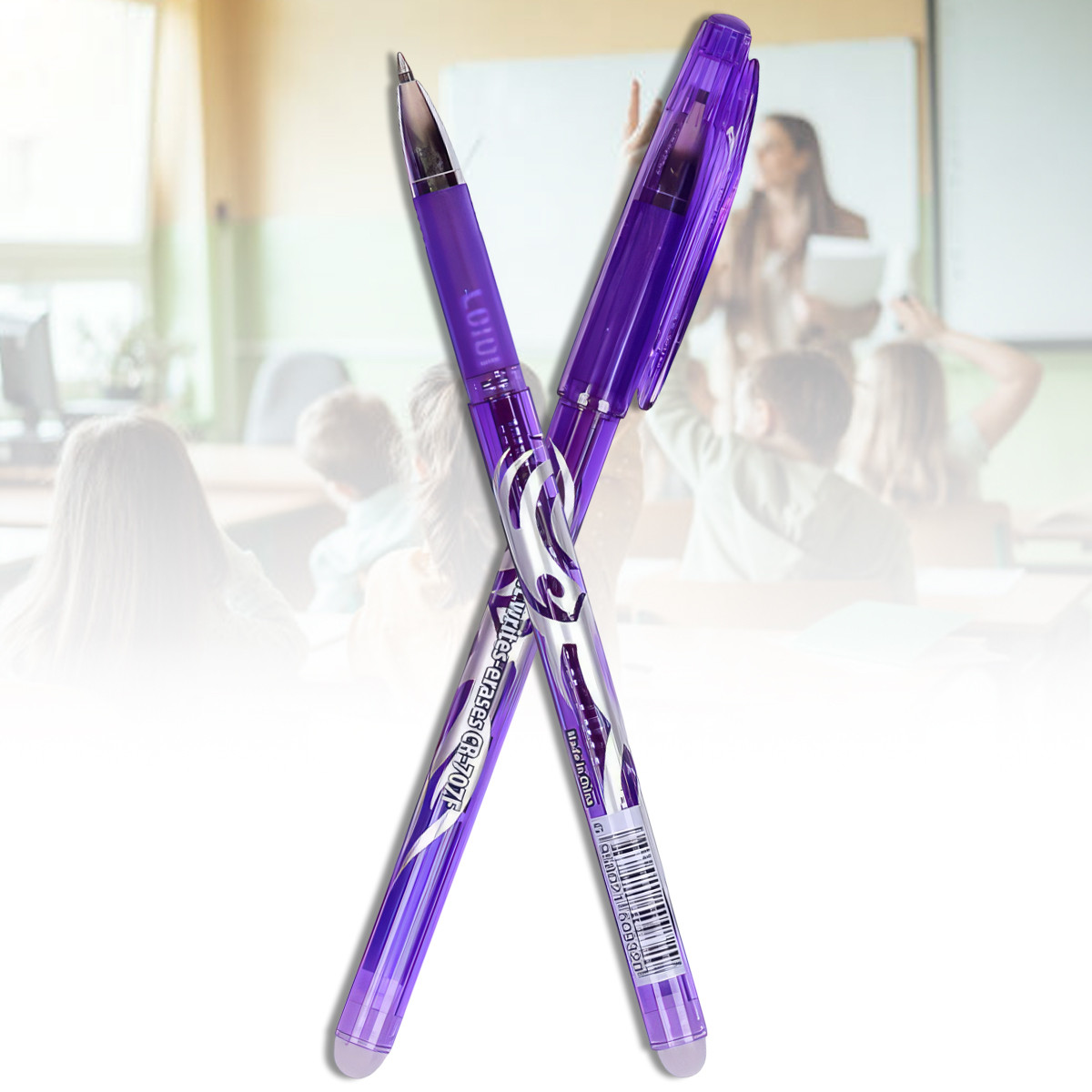 Гелева ручка пише та стирає С фіолетова CR-707F в упаковці 1 шт, фото 1