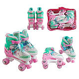 Ролики дитячі розсувні (квади) розмір S/29-33, колеса PU арт. R-206-75 S, фото 3