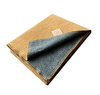 Плед-одеяло шерстяное горчица-серый Love You 130 x 170 см Горчичный