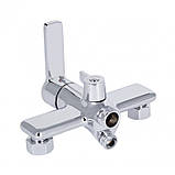 Змішувач для ванни Qtap Taurus з довгим поворотним виливом (з душовим гарнітуром) QTTAU260CRM45663 Chrome, фото 4