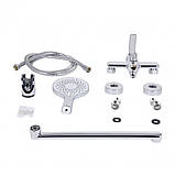 Змішувач для ванни Qtap Taurus з довгим поворотним виливом (з душовим гарнітуром) QTTAU260CRM45663 Chrome, фото 9