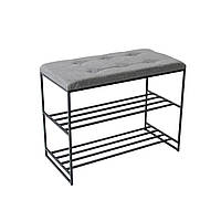 Підставка під взуття 10*10, м’яка, сіра тканина, чорна текстура