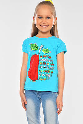 Футболка дитяча для дівчинки блакитного кольору р.92 201297T Безкоштовна доставка