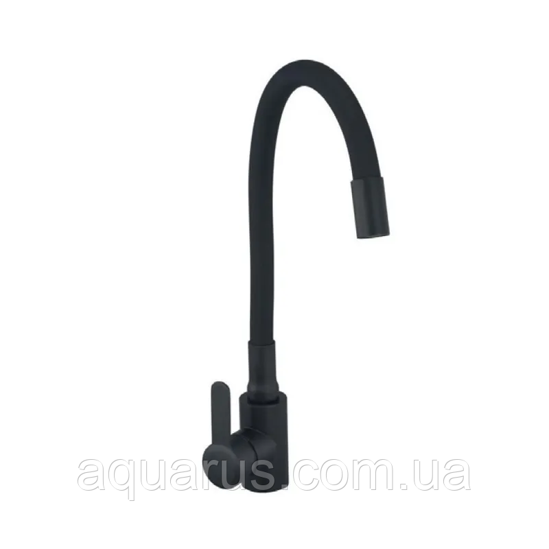 Змішувач для кухні з силіконовим виливом Champion EZA-011 Black REFL.Black з нерж. сталі (CH6457)