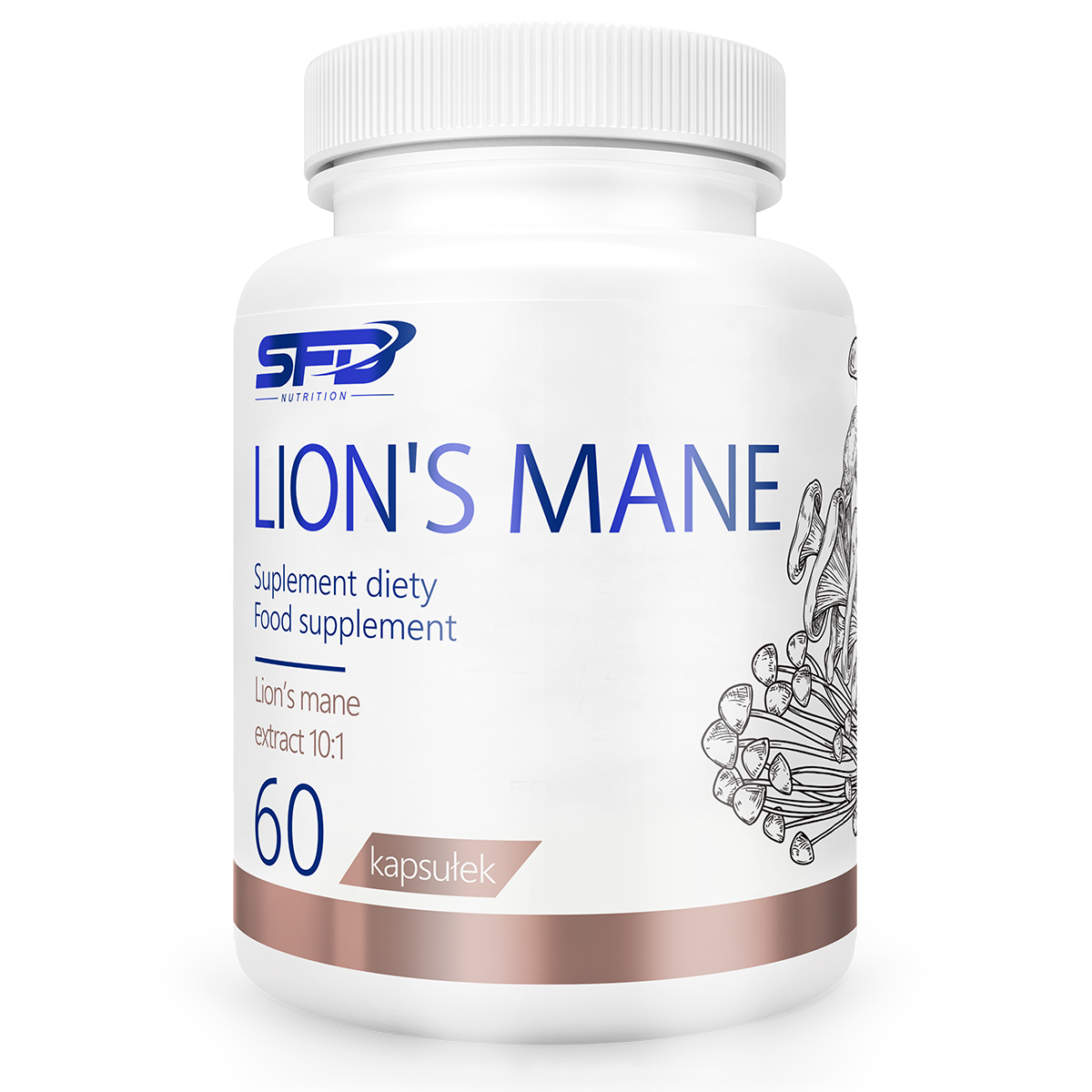 Їжовик гребінчастий SFD Nutrition Lion`s Mane 600 мг 60 капс.