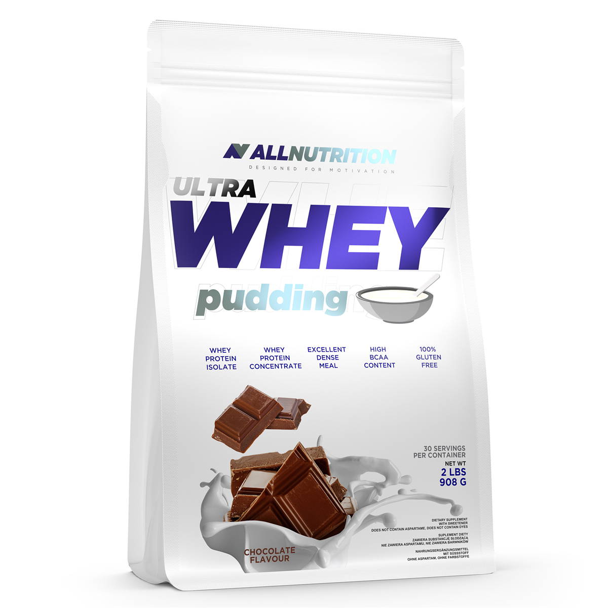 Концентрат та ізолят сироваткового протеїну без глютену AllNutrition Ultra Whey Pudding 908 г