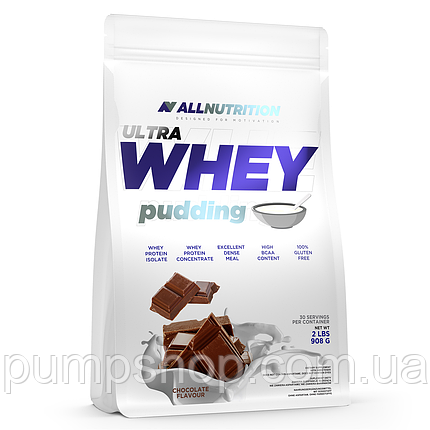 Концентрат та ізолят сироваткового протеїну без глютену AllNutrition Ultra Whey Pudding 908 г, фото 1