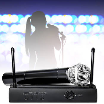 Професійний бездротовий мікрофон з базою для вокалу та караоке SM 58 UT24 Чорний