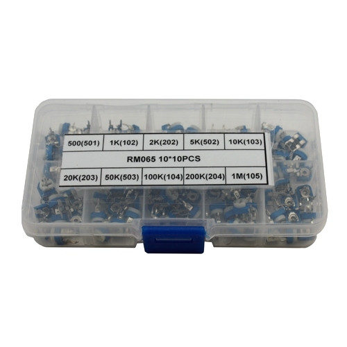 Резистор змінний RM065 500 Ом 1 2 5 10 20 50 100 200 кОм 1 МОм (002637), фото 1