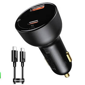 Автомобільний зарядний пристрій Baseus Superme Digital Display PPS Dual Quick Charger Car Charger Black yL.
