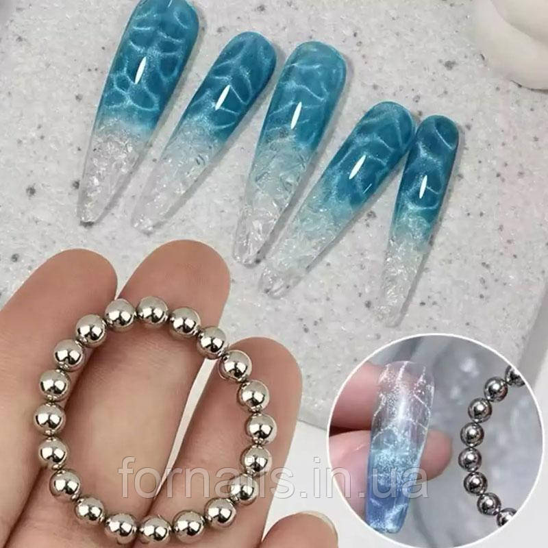 Магніт для гель-лаку "котяче око", круглі намистини (5мм/20шт), фото 1