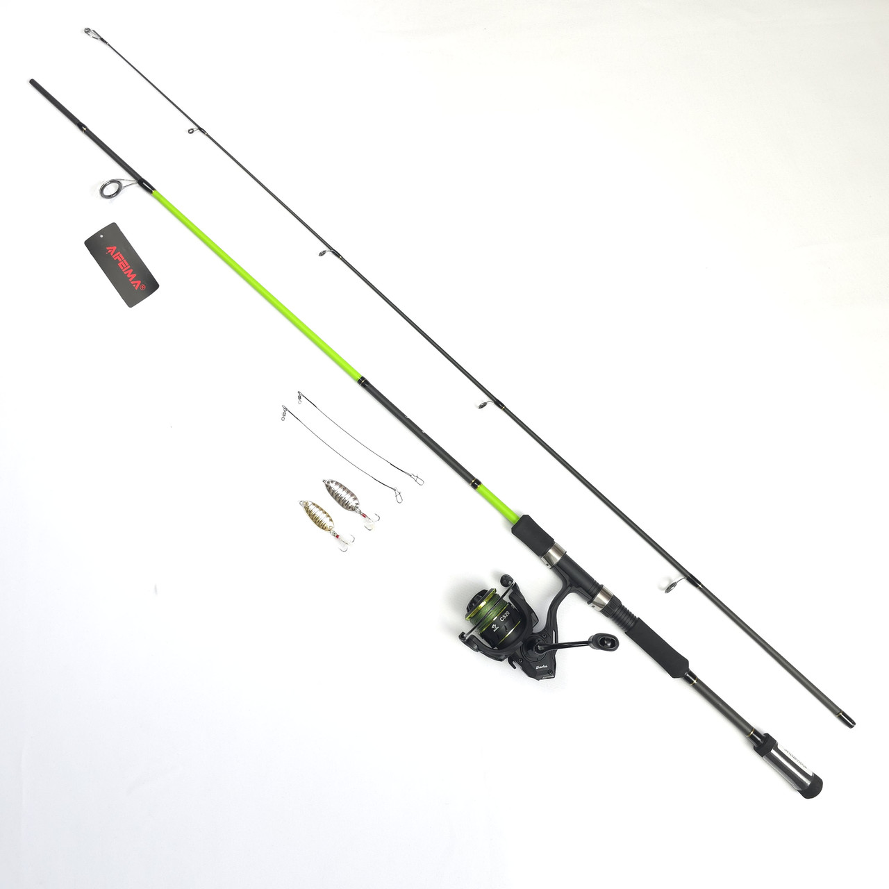 Спінінг в зборі з котушкою повний комплект на щуку Feima Wonderful Spin 1.98м 0-5г + Shark CS 1000 комплект на хижака, фото 1