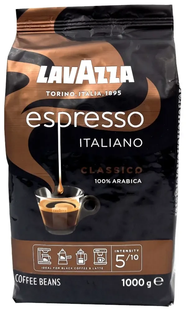 Кава в зернах арабіка 100% Lavazza Espresso Classico 1 кг Італія (ОРІГИНАЛ), фото 1