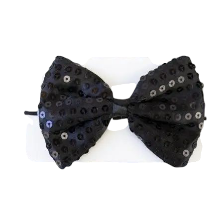 Краватка метелик із паєтками чорний, фото 1