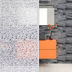 Вітражна плівка самоклеюча на вікна 60см, самоклейка на скло рулон 3м, ПВХ віконна плівка, Галька