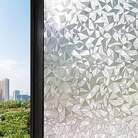 Вітражна плівка самоклеюча на вікна 60см, самоклейка на скло рулон 10м, ПВХ віконна плівка, Кристали