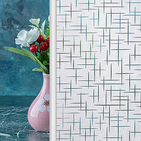 Вітражна плівка самоклеюча на вікна 60см, самоклейка на скло рулон 10м, віконна ПВХ плівка, Хрестики