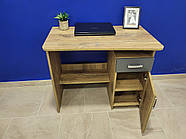 Маленький письмовий стіл учнівський для дитини школяра, підлітка з тумбою 90 см Дуб Флагшток, фото 3