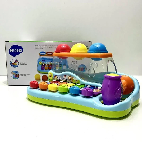 Ксилофон дитячий LIMO TOY HOLA Веселий дзвін 9199 якість логика с молотком, фото 1