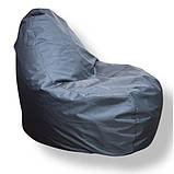 Безкаркасне крісло груша-диван сірий 110х90х90, фото 3