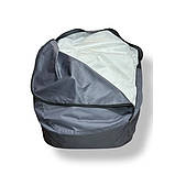 Безкаркасне крісло груша-диван сірий 110х90х90, фото 4