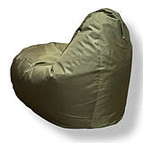 Безкаркасне крісло груша-диван хакі 110х90х90, фото 3