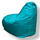Безкаркасне крісло груша-диван бірюзовий 110х90х90, фото 3