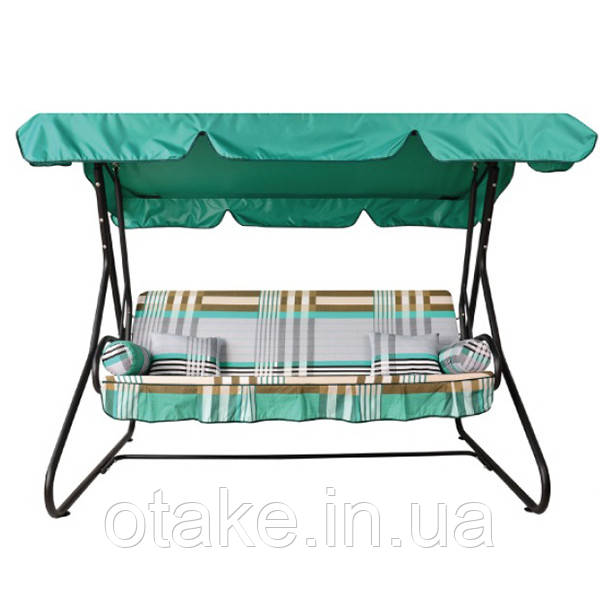 Садова гойдалка «Графиня» Зелено-сіро-чорна смужка 2140393, фото 1