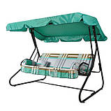 Садова гойдалка «Графиня» Зелено-сіро-чорна смужка 2140393, фото 3