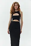 Плаття Azuri довге бретелі вирізи 44 чорне, фото 2