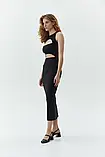 Плаття Azuri довге бретелі вирізи 44 чорне, фото 4