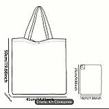 Велика сумка-шопер з принтом кота у соняшниках, 50/45 см, фото 3