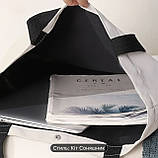 Велика сумка-шопер з принтом кота у соняшниках, 50/45 см, фото 4