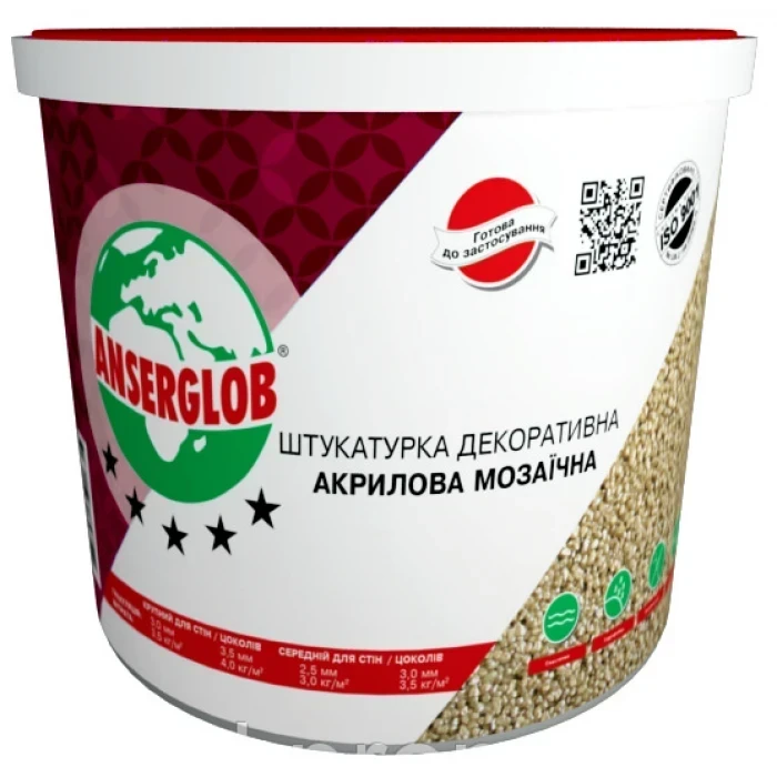 Штукатурка декоративна акрилова мозаїчна №710 25 кг. ANSERGLOB, фото 1