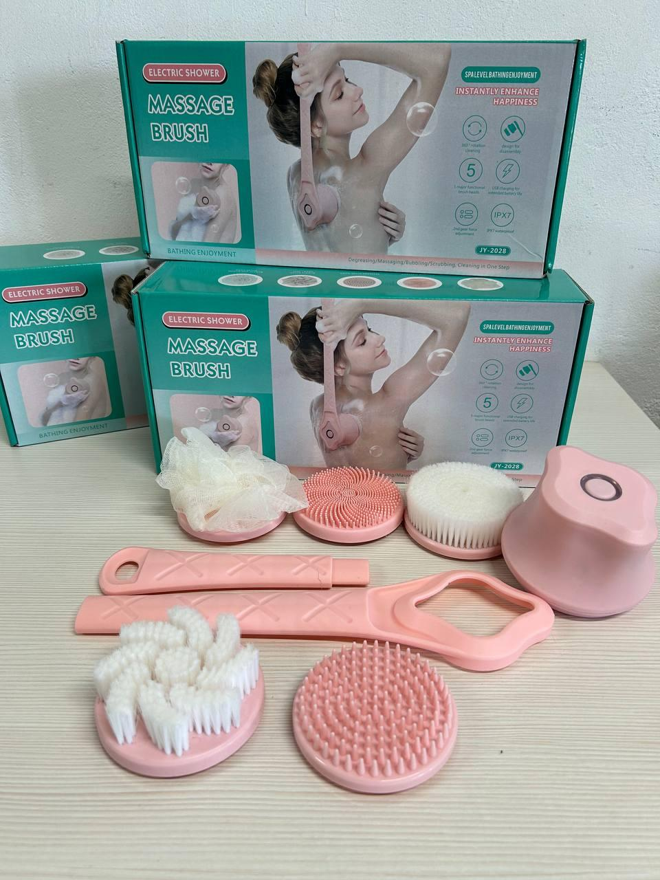 Електрична масажна щітка для тіла 5 насадок Cleaning brush AND707 iC227