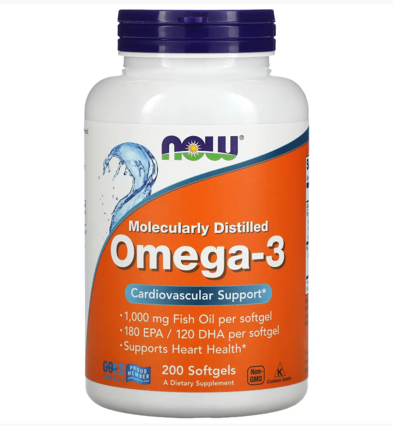 Жирні кислоти Омега-3 (Omega-3) NOW Foods, 200 капсул