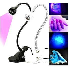 UV лампа для гель-лаку Ультрафіолетова USB Настільна лампа на прищіпці, настільна УФ-лампа AND HA-141 SV227
