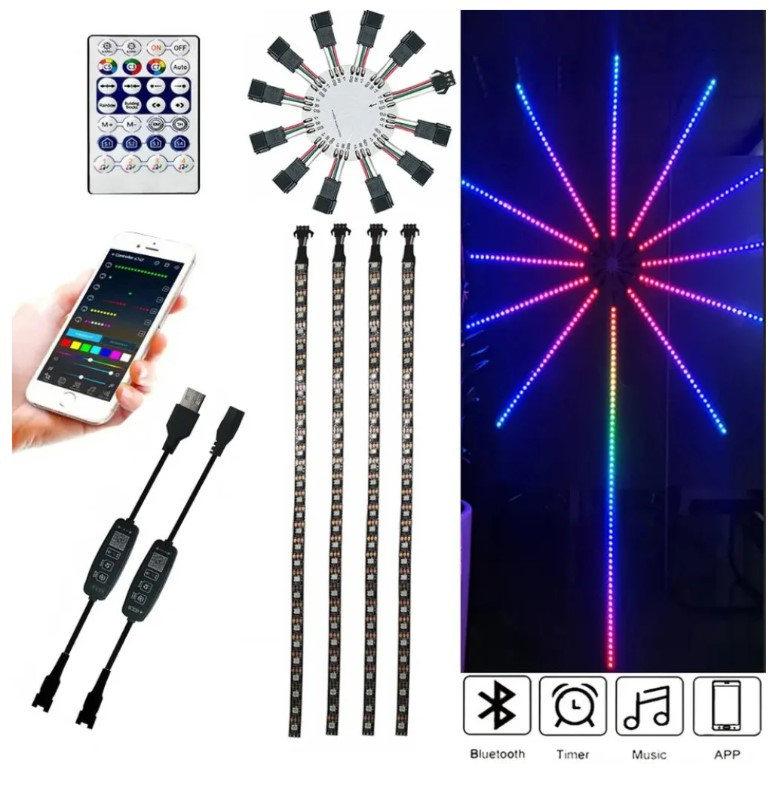 Світлодіодна стрічка феєрверків 180 LED 28 Kit BT APP SF-9 SV227